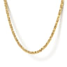 24 Inch 14K Yellow Gold Hollow Men's Wheat Chain Necklace