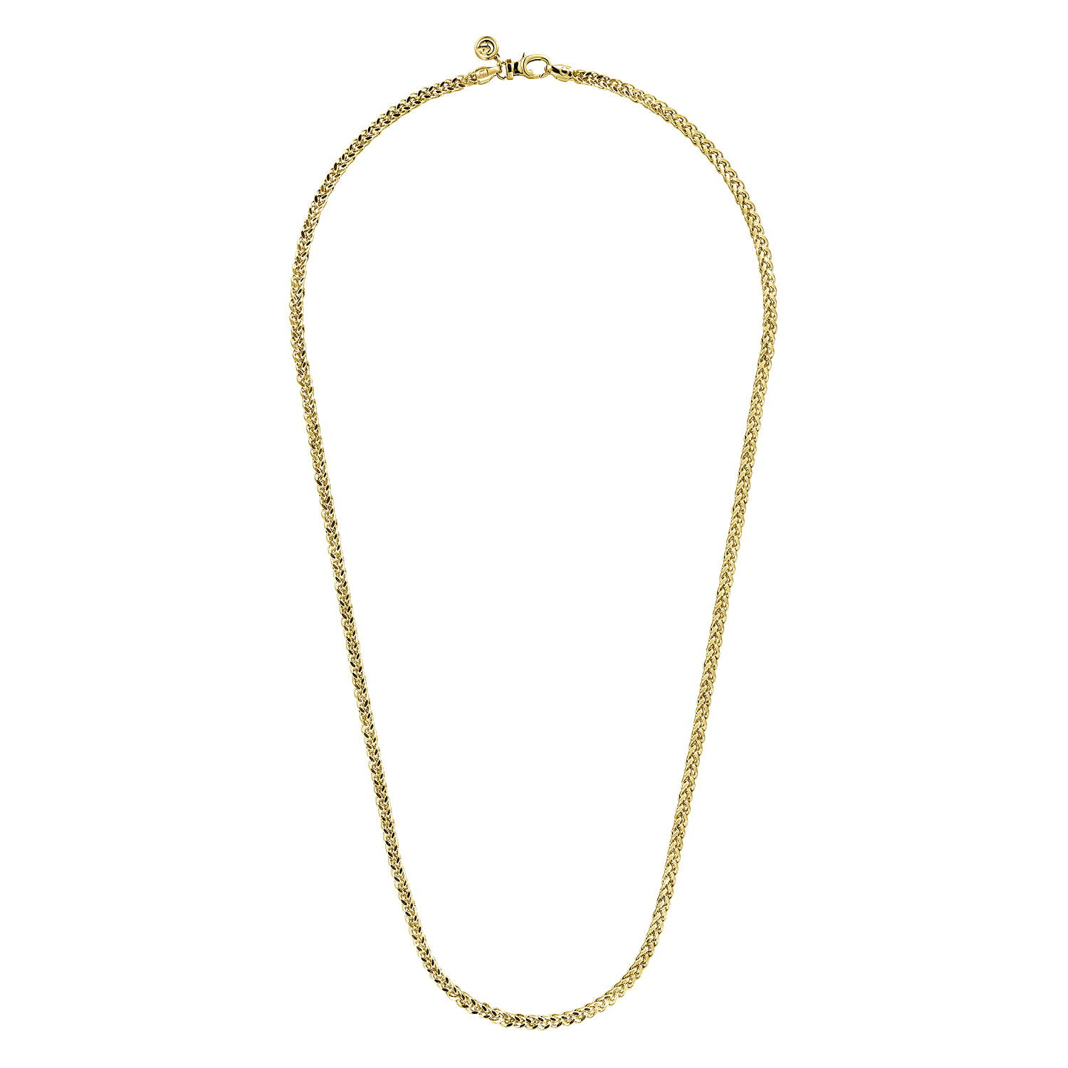 【604SERVICE】24fw L FENCE CHUNKY LONG NECKLACE 24 Inch 14K Yellow Gold Hollow Men's Wheat Chain Necklace