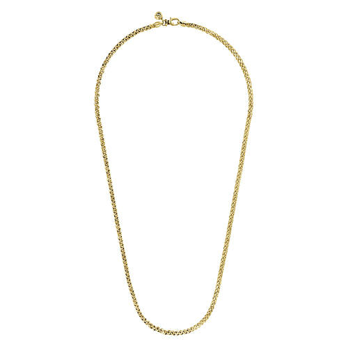 24 Inch 14K Yellow Gold Men's Wheat Chain Necklace - Shot 2