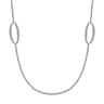 24 Inch 18K White Gold Oval Station Diamond Necklace - 5.73 ct
