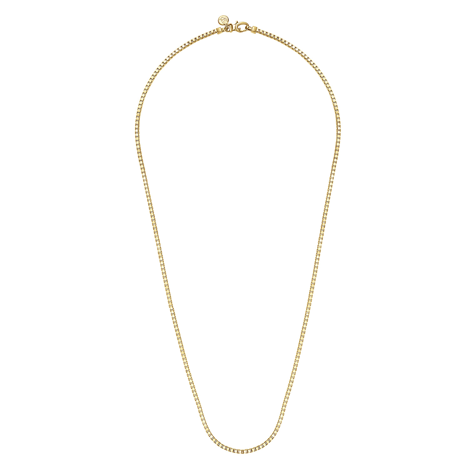 24 Inch 2.5mm 14K Yellow Gold Men's Solid Box Chain Necklace - Shot 2