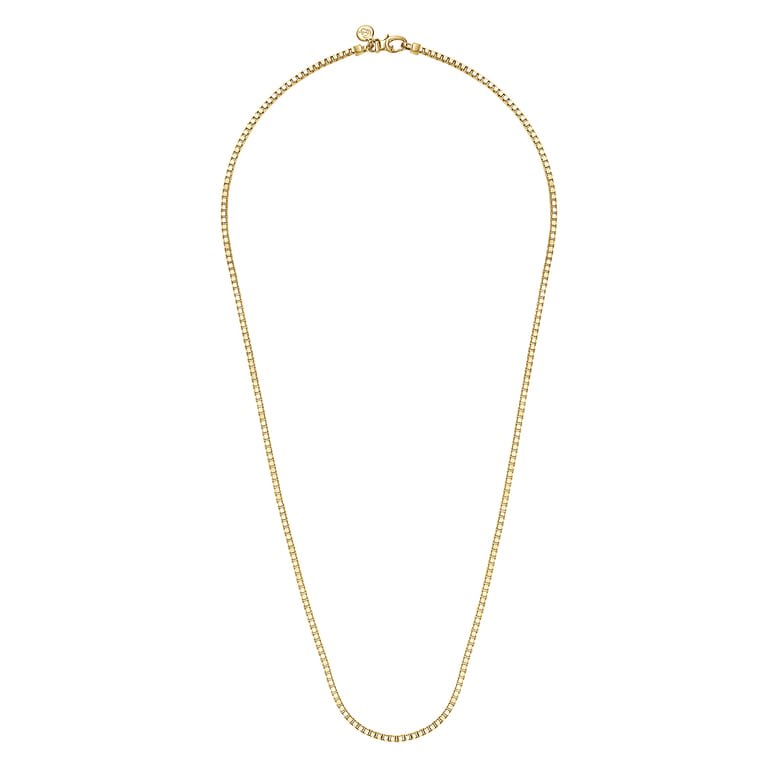 24 Inch 2.5mm 14K Yellow Gold Men's Solid Box Chain Necklace - Shot 2