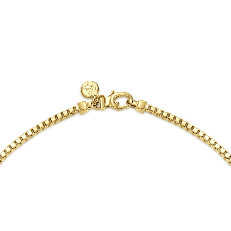 24 Inch 2.5mm 14K Yellow Gold Men's Solid Box Chain Necklace - Shot 3