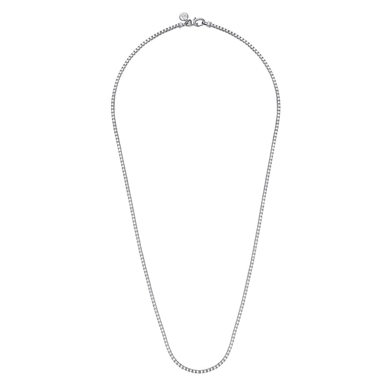 24 Inch 2.5mm 925 Sterling Silver Men's Solid Box Chain Necklace - Shot 2