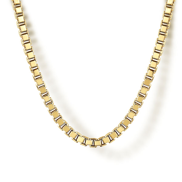 Solid Gold 18k Gold Box Chain 20 Inch 24 Inch 5mm14K Yellow Gold