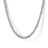 24 Inch 2.85mm 14K White Gold Men's Hollow Link Chain Necklace