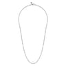 24 Inch 2.85mm 14K White Gold Men's Hollow Link Chain Necklace