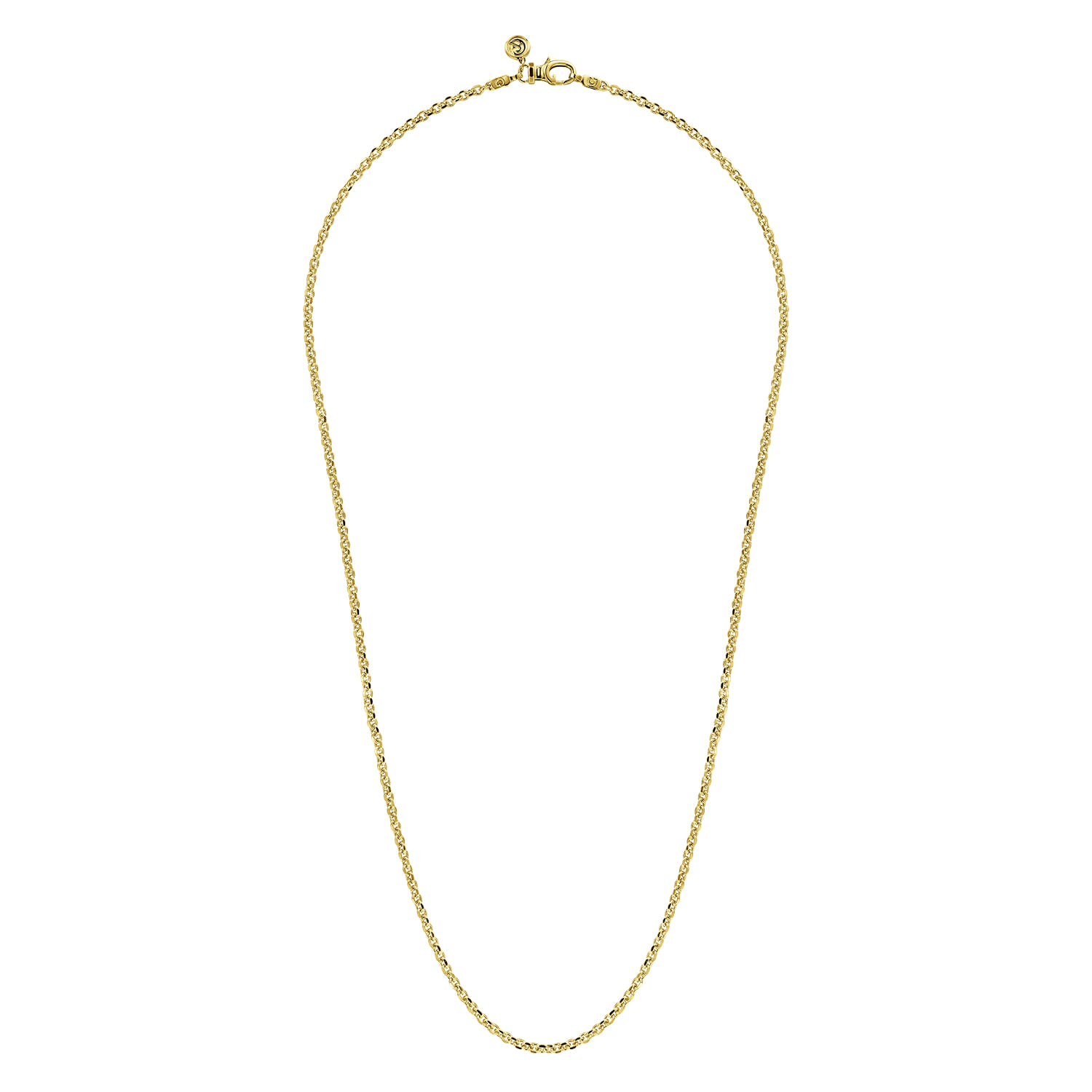 24 Inch 2.85mm 14K Yellow Gold Hollow Men's Link Chain Necklace - Shot 2
