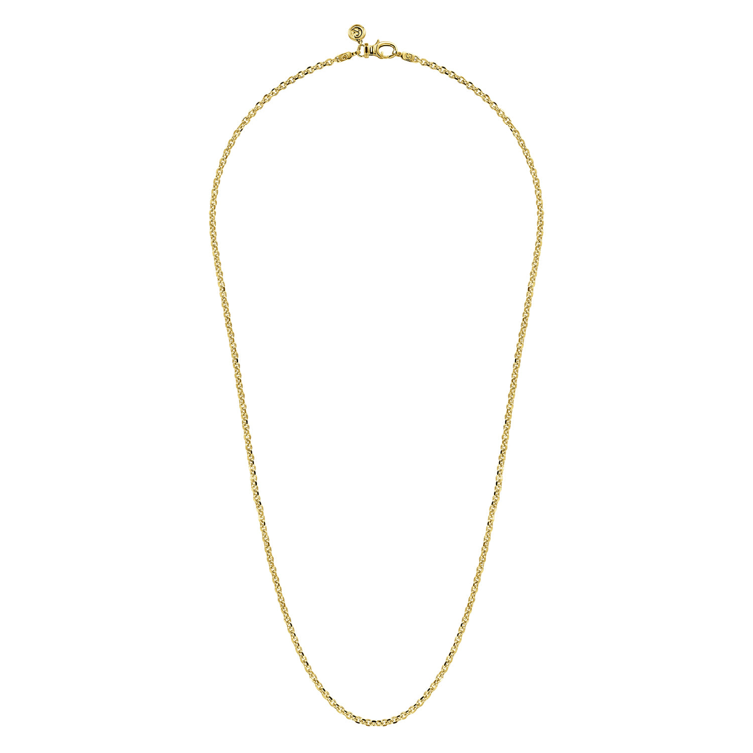 24 Inch 2.85mm 14K Yellow Gold Men's Hollow Link Chain Necklace - Shot 2