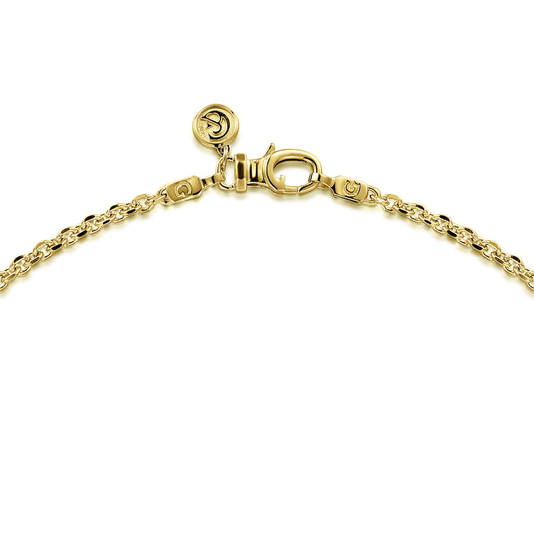 24 Inch 2.85mm 14K Yellow Gold Men's Hollow Link Chain Necklace - Shot 3