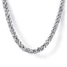 24 Inch 3.2mm 14K White Gold Men's Hollow Wheat Chain Necklace