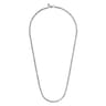 24 Inch 3.2mm 14K White Gold Men's Hollow Wheat Chain Necklace
