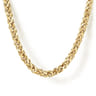 24 Inch 3.2mm 14K Yellow Gold Hollow Men's Wheat Chain Necklace