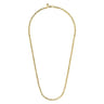 24 Inch 3.2mm 14K Yellow Gold Hollow Men's Wheat Chain Necklace