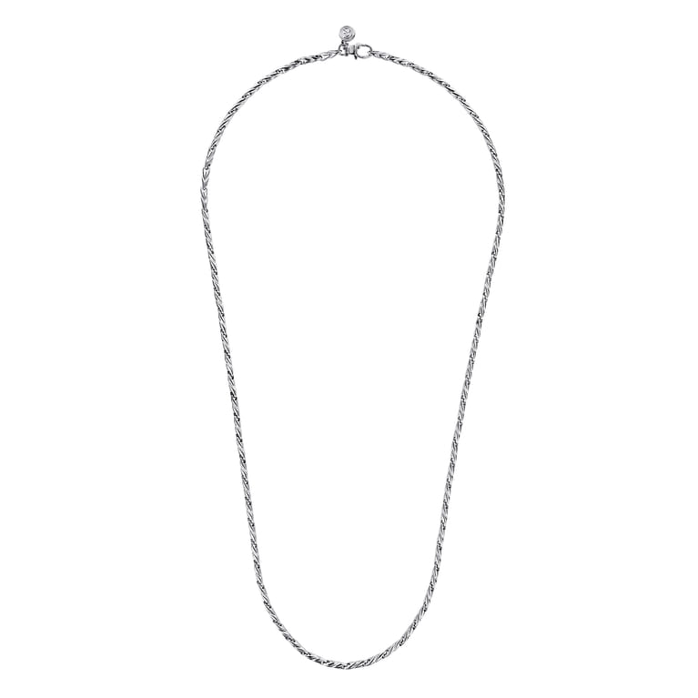 24 Inch 3.2mm 925 Sterling Silver Men's Hollow Link Chain Necklace - Shot 2