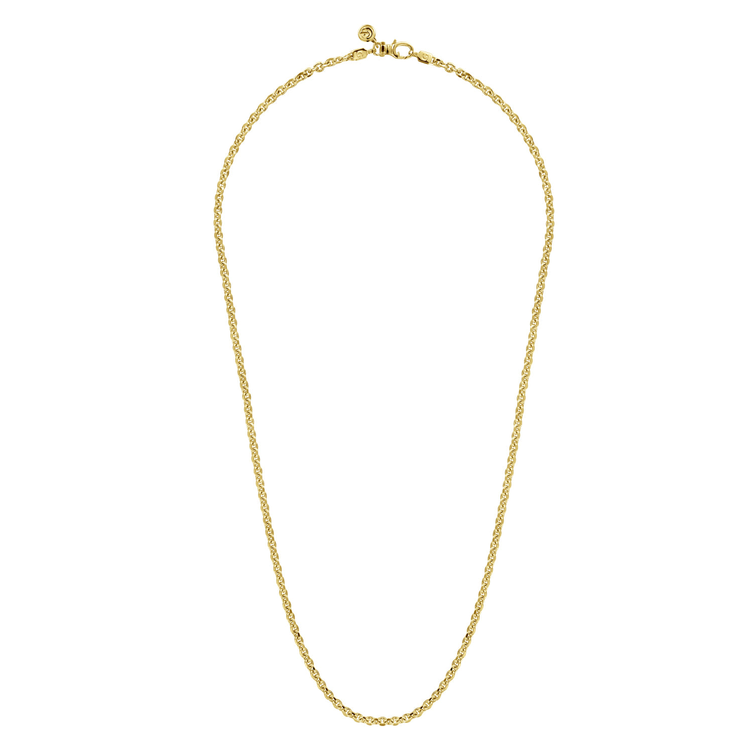 24 Inch 3.6mm 14K Yellow Gold Men's Hollow Link Chain Necklace - Shot 2