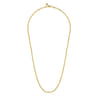 24 Inch 3.6mm 14K Yellow Gold Men's Hollow Link Chain Necklace