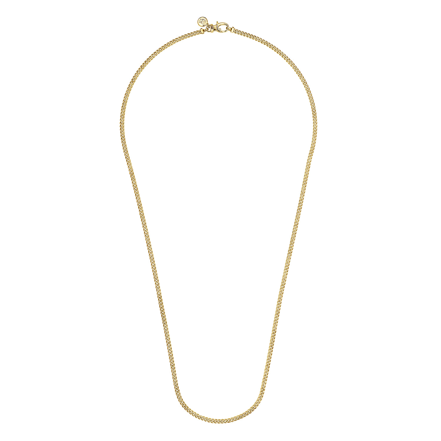 24 Inch 3mm 14K Yellow Gold Men's Hollow Cuban Link Chain Necklace - Shot 2