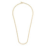 24 Inch 3mm 14K Yellow Gold Men's Hollow Cuban Link Chain Necklace