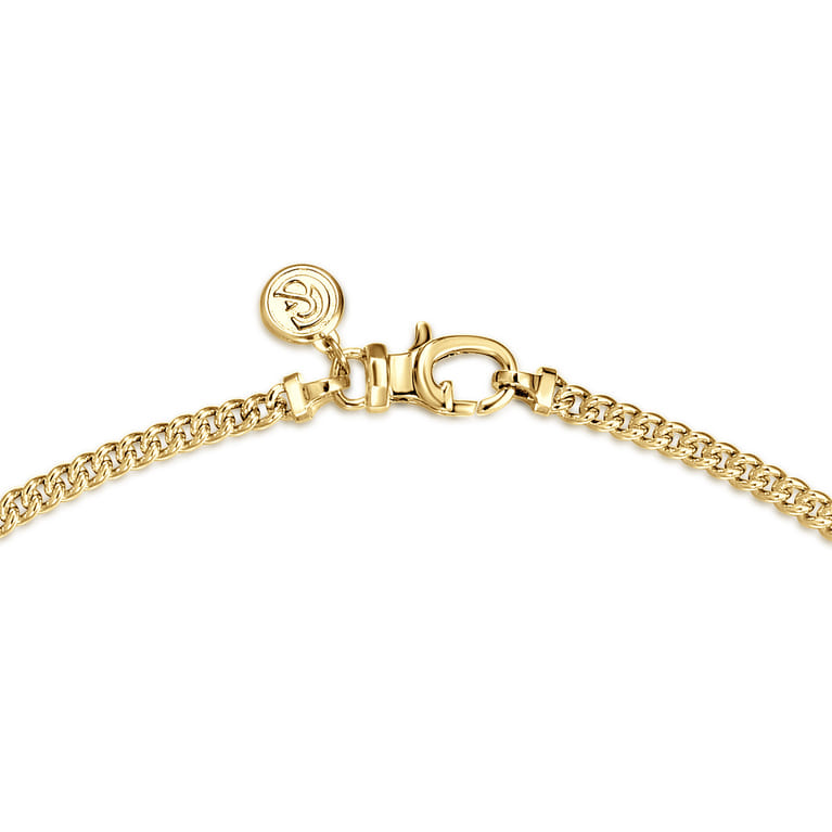 24 Inch 3mm 14K Yellow Gold Men's Hollow Cuban Link Chain Necklace - Shot 3