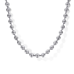 24 Inch 3mm 925 Sterling Silver Men's Hollow Ball Chain Necklace