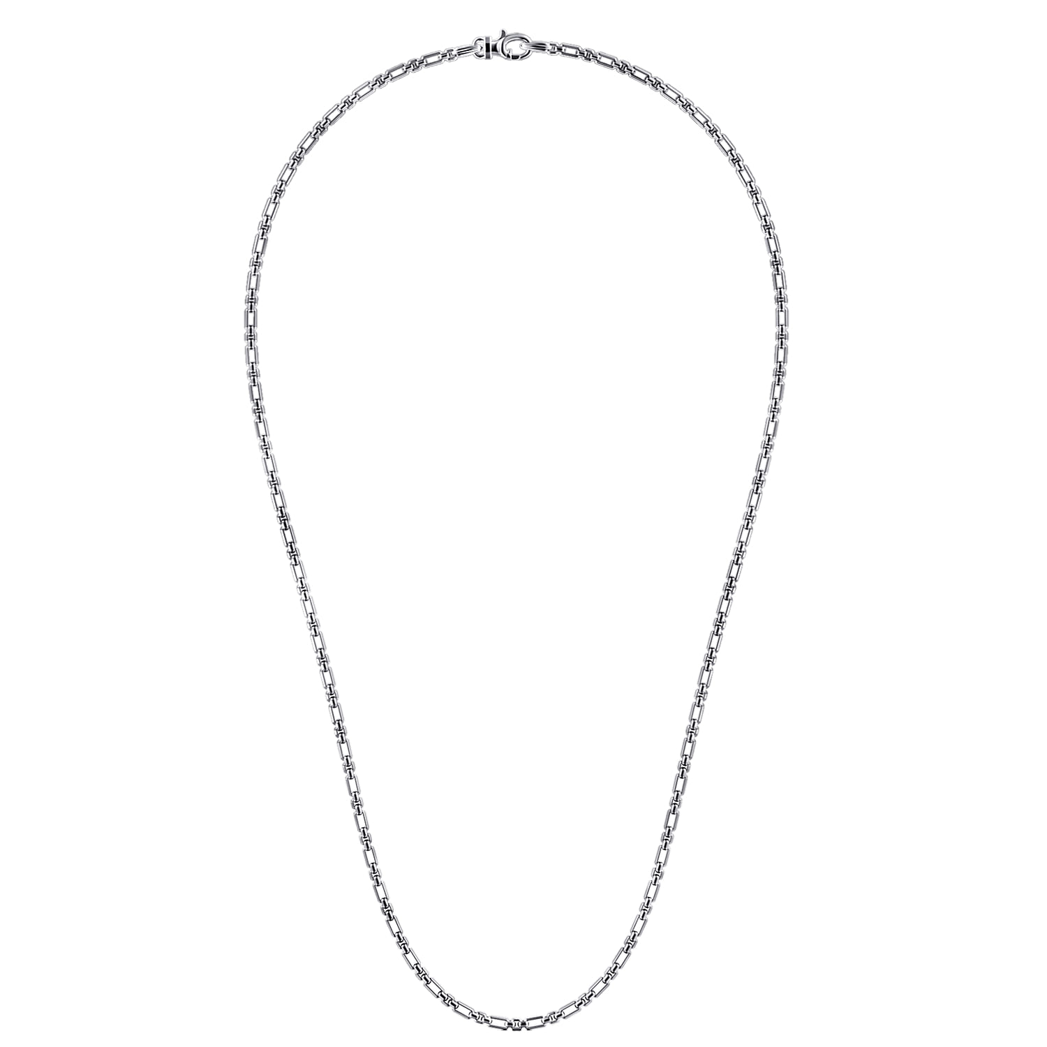 24 Inch 3mm 925 Sterling Silver Men's Pendant Necklace - Shot 2