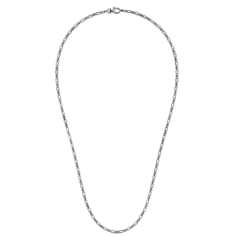 24 Inch 3mm 925 Sterling Silver Men's Pendant Necklace - Shot 2