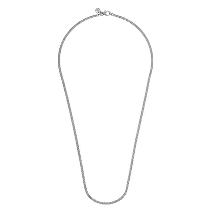 24 Inch 3mm 925 Sterling Silver Men's Solid Cuban Link Chain Necklace