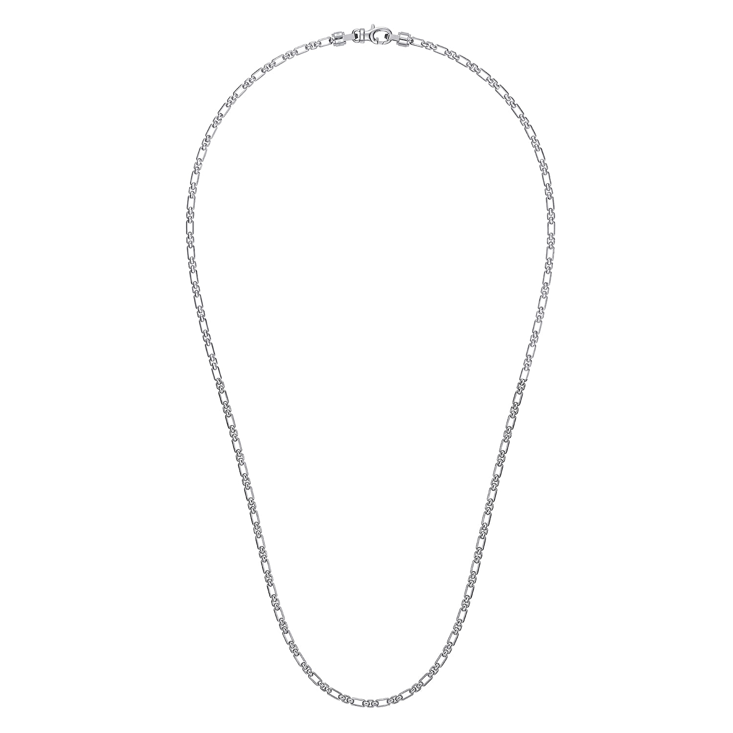 24 Inch 3mm 925 Sterling Silver Men's Solid Figaro Link Chain Necklace - Shot 2