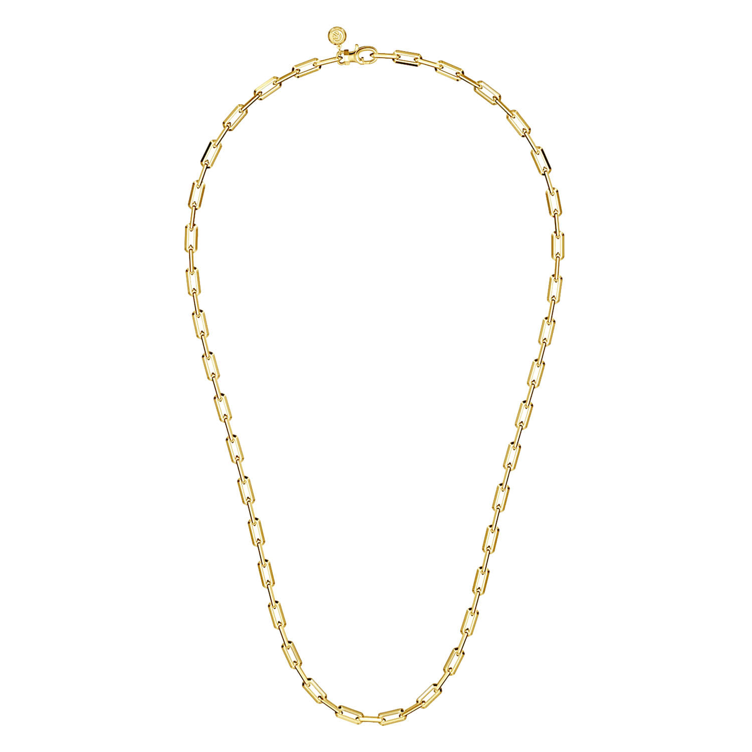 24 Inch 4.5mm 14K Yellow Gold Men's Solid Faceted Link Chain Necklace - Shot 2
