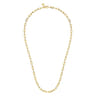 24 Inch 4.5mm 14K Yellow Gold Men's Solid Faceted Link Chain Necklace