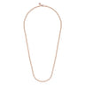 24 Inch 4mm 14K Rose Gold Men's Hollow Ball Chain Necklace