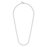 24 Inch 4mm 14K White Gold Men's Hollow Ball Chain Necklace