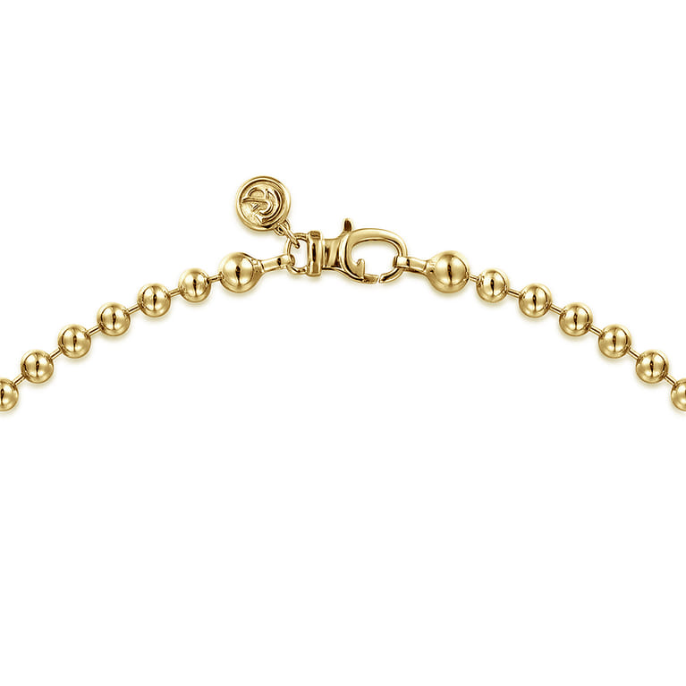 24 Inch 4mm 14K Yellow Gold Men's Hollow Ball Chain Necklace - Shot 3