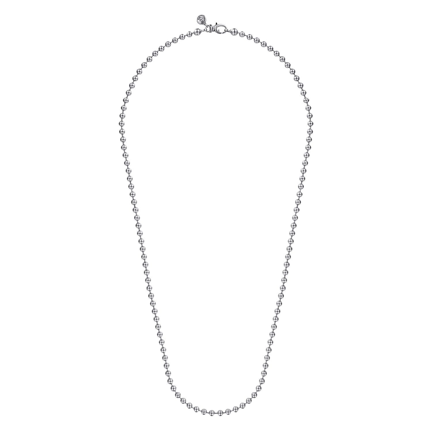 24 Inch 4mm 925 Sterling Silver Men's Hollow Ball Chain Necklace - Shot 2