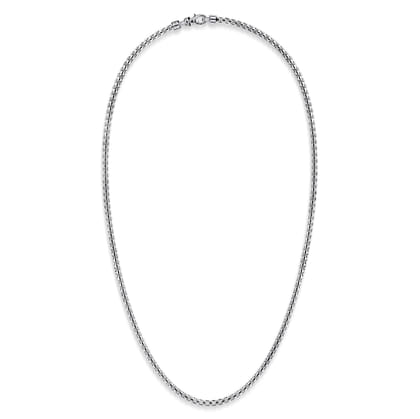 24 Inch 4mm 925 Sterling Silver Men's Solid Round Box Chain Necklace