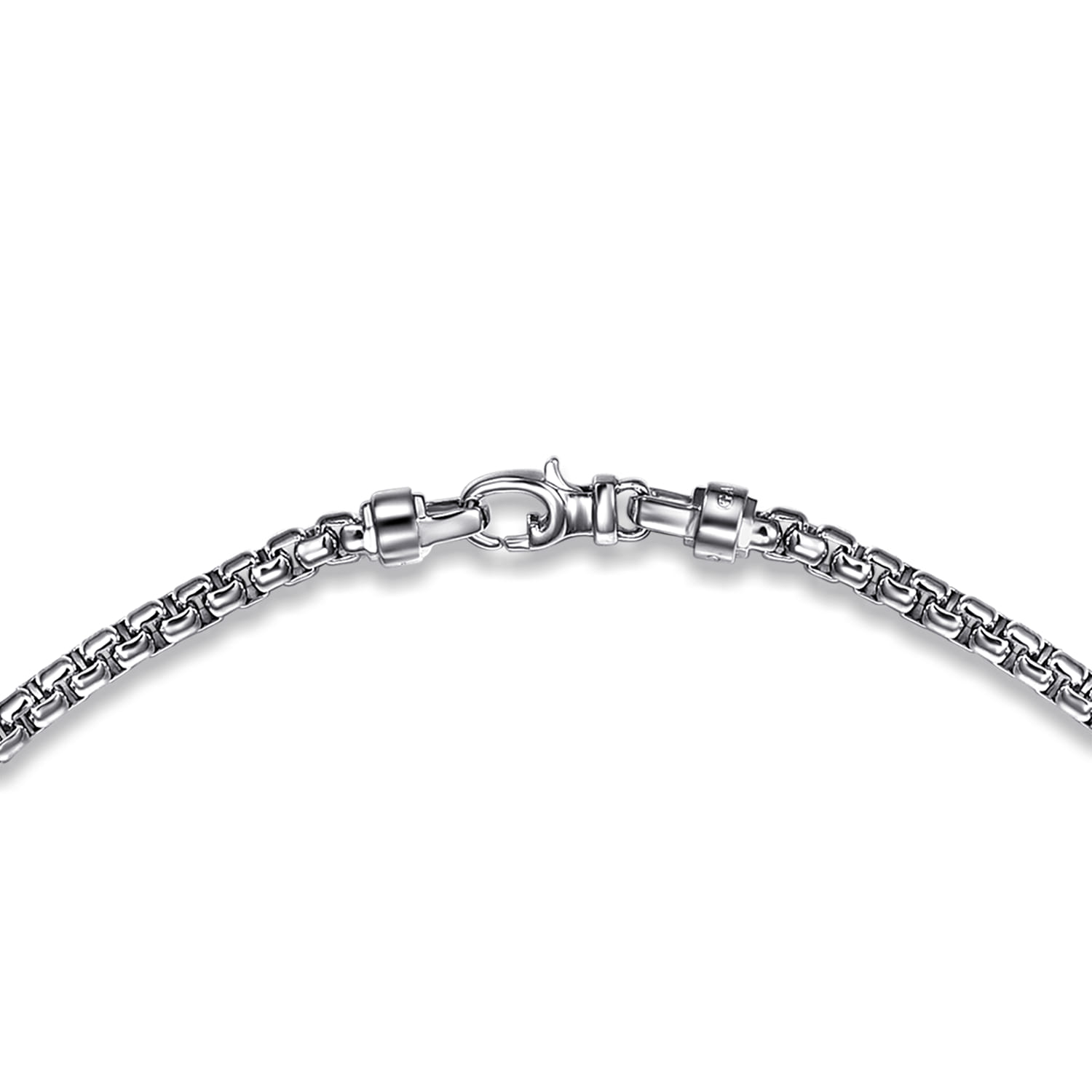24 Inch 4mm 925 Sterling Silver Men's Solid Round Box Chain Necklace - Shot 3