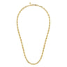 24 Inch 5.6mm 14K Yellow Gold Men's Solid Faceted Link Chain Necklace
