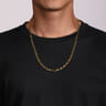 24 Inch 5.6mm 14K Yellow Gold Men's Solid Faceted Link Chain Necklace