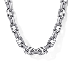 24 Inch 5.6mm 925 Sterling Silver Men's Solid Faceted Link Chain Necklace