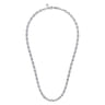 24 Inch 5.6mm 925 Sterling Silver Men's Solid Faceted Link Chain Necklace