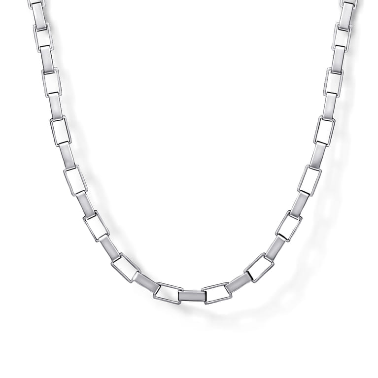 24 Inch 5mm 925 Sterling Silver Men's Solid Box Chain Necklace - Shot 1