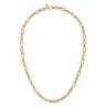 24 Inch 6.4mm 14K Yellow Gold Men's Hollow Figaro Chain Necklace