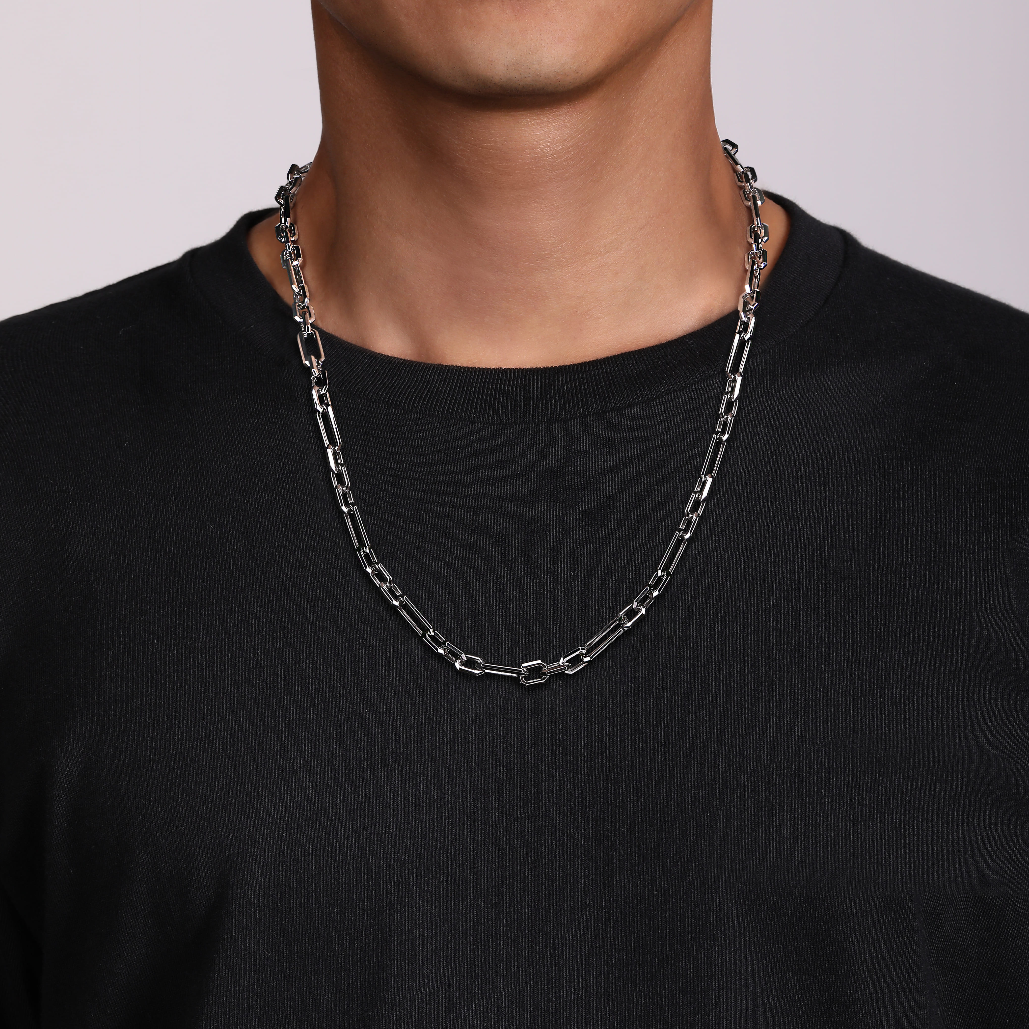 24 Inch 6.4mm 925 Sterling Silver Figaro Chain Necklace - Shot 5