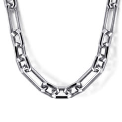 24 Inch 6.4mm 925 Sterling Silver Men's Hollow Figaro Chain Necklace