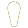24 Inch 7mm 14K Yellow Gold Men's Solid Cuban Link Chain Necklace