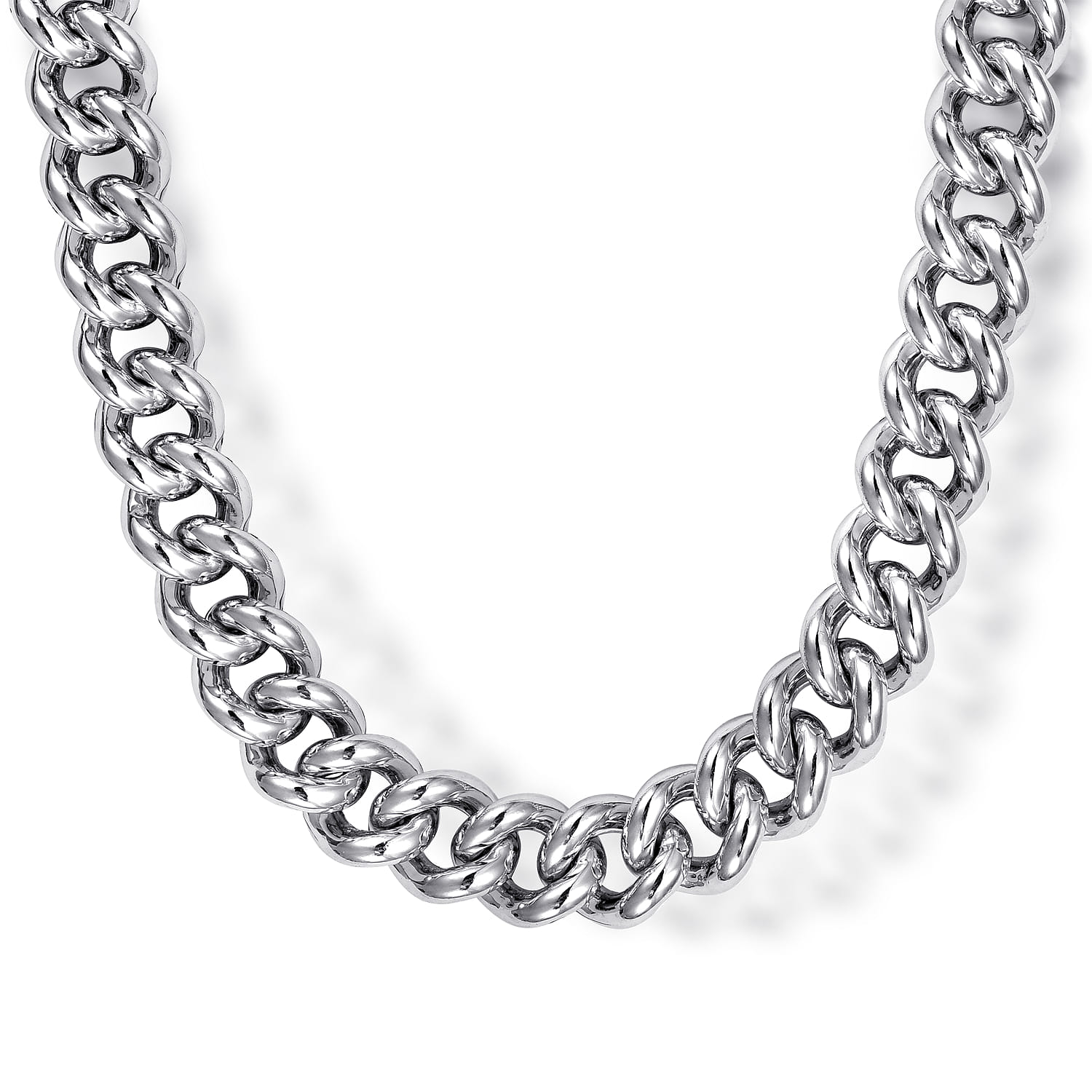 24 Inch 7mm 925 Sterling Silver Men's Solid Cuban Link Chain Necklace - Shot 1