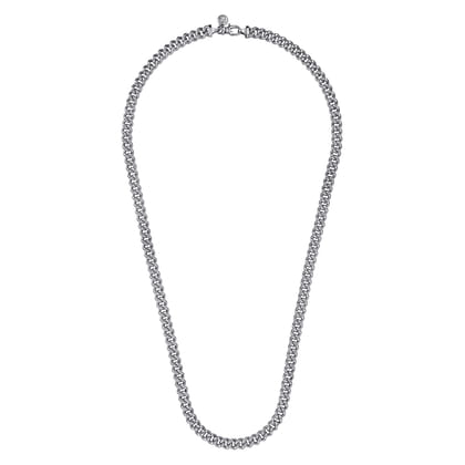 24 Inch 7mm 925 Sterling Silver Men's Solid Cuban Link Chain Necklace