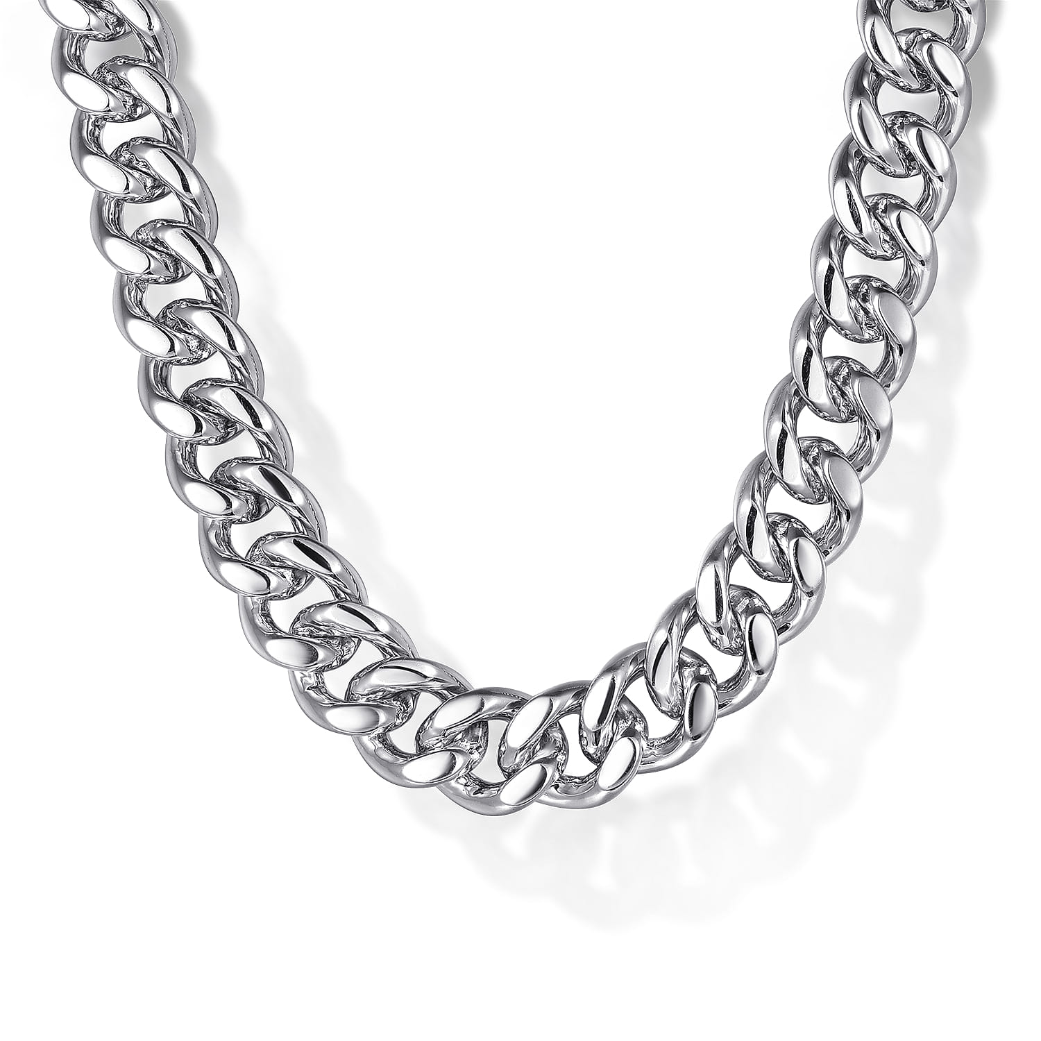 24 Inch 7mm 925 Sterling Silver Men's Solid Diamond Cut Cuban Link Necklace - Shot 1