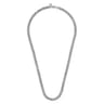 24 Inch 7mm 925 Sterling Silver Men's Solid Diamond Cut Cuban Link Necklace
